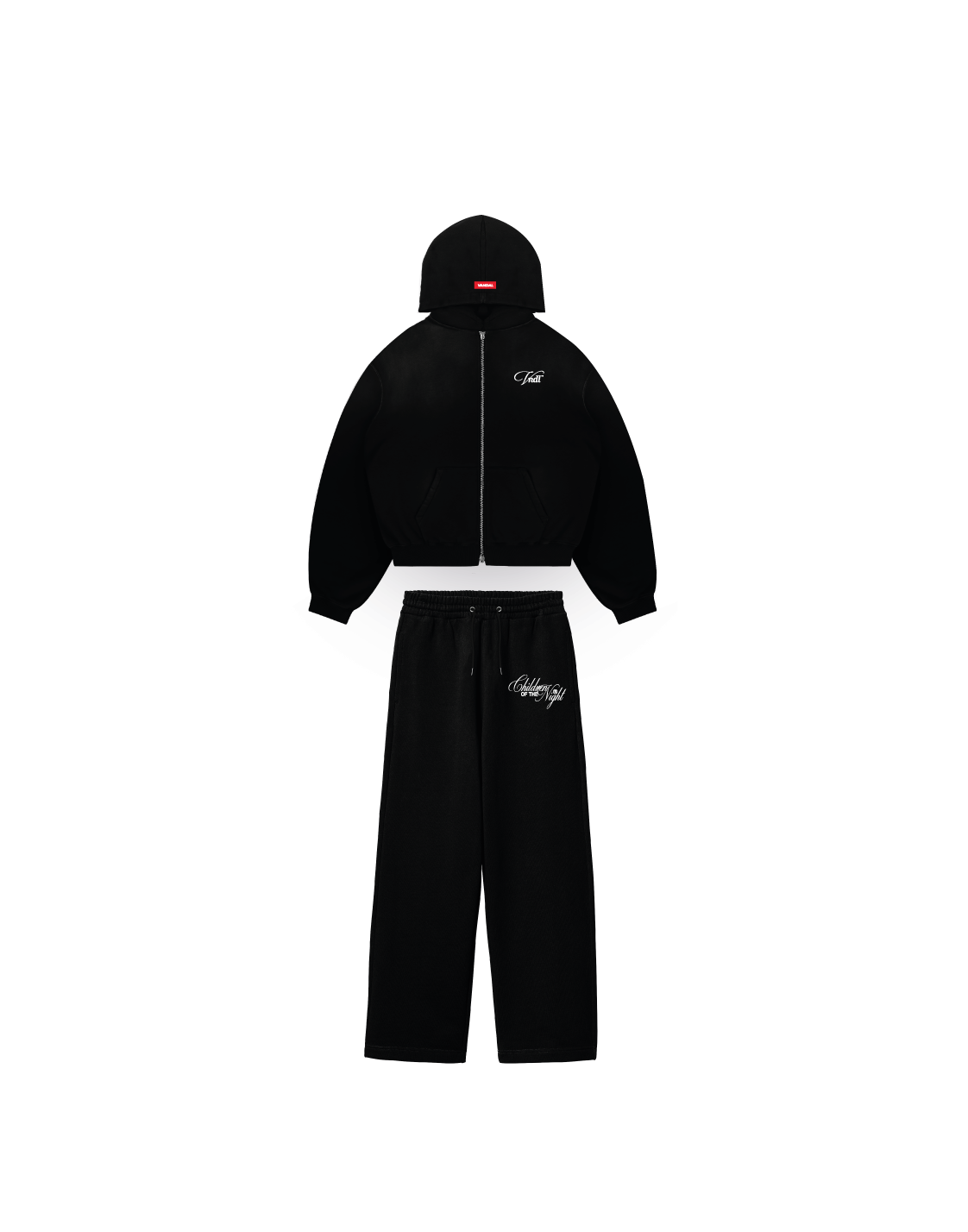 Full Zip Hoodie + Jogger Set – Black Night