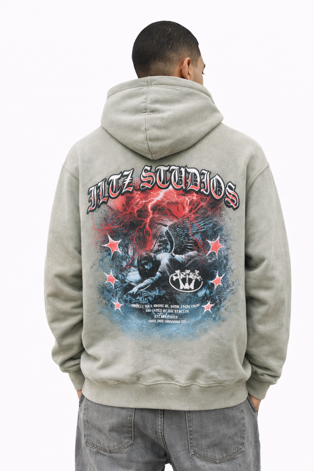 Hoodie ILTZ Fallen Angel SAGE WASHED