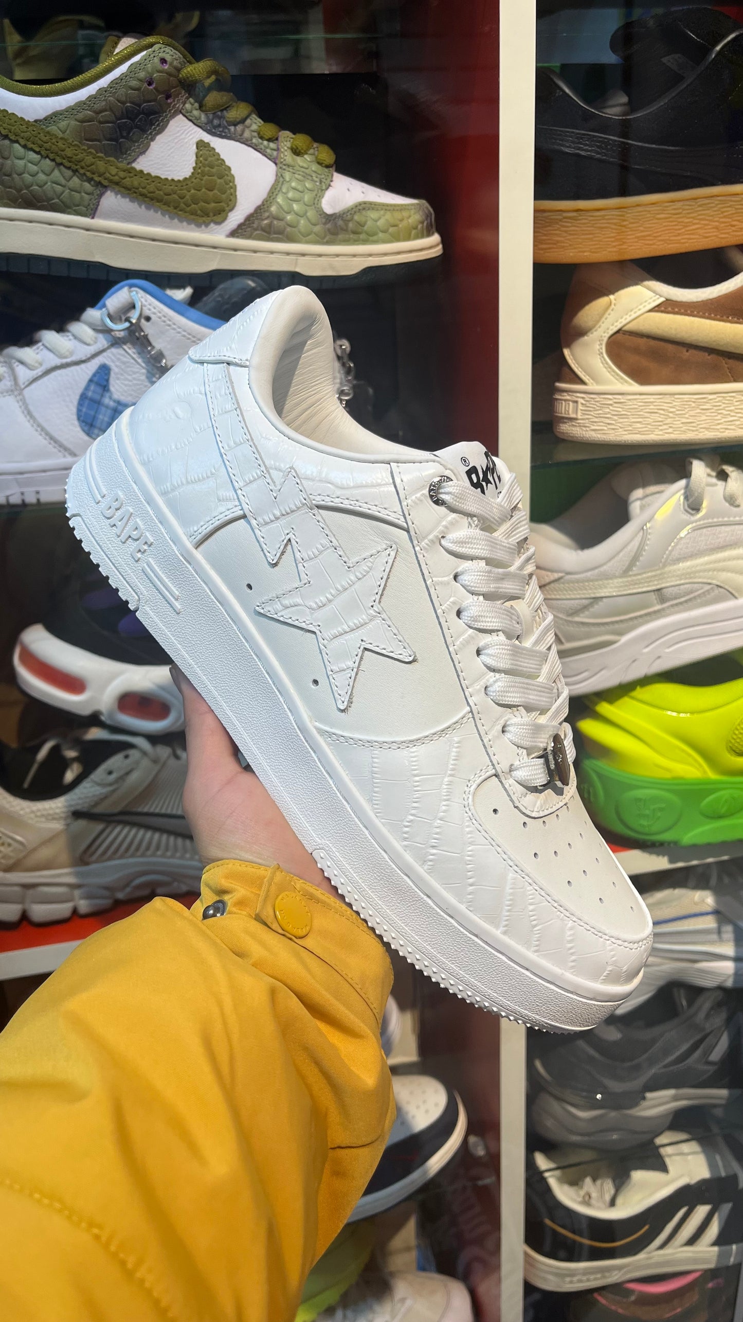 A BATHING APE Bapesta #3 Leather White