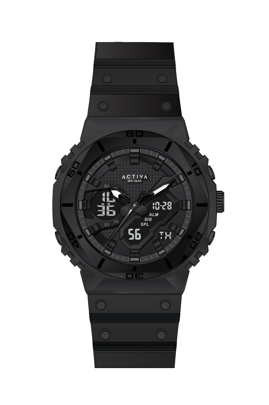 Activa Exon X Invicta Digital Men's Watch - 48mm. Black (ACW8120-001)