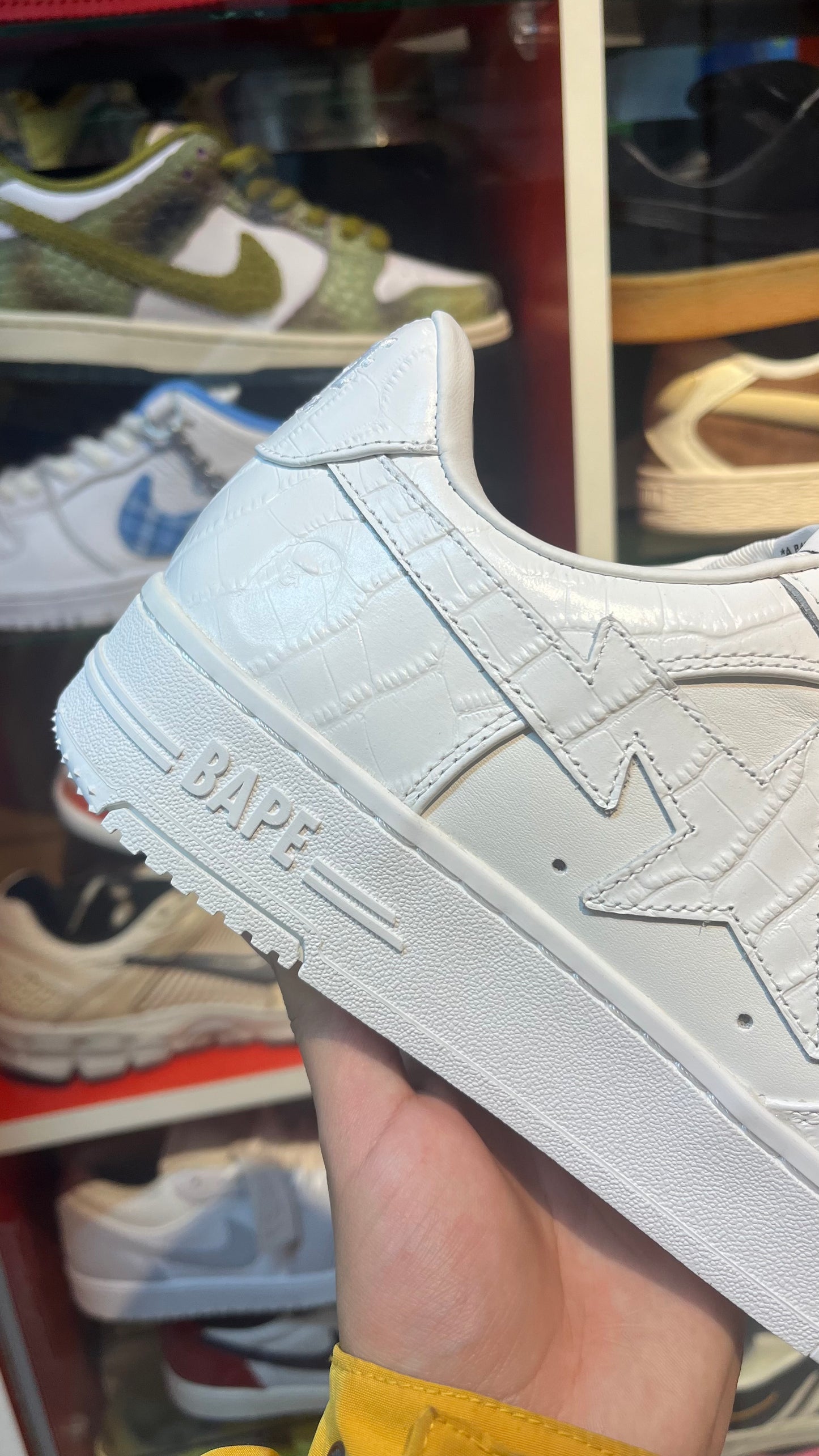 A BATHING APE Bapesta #3 Leather White