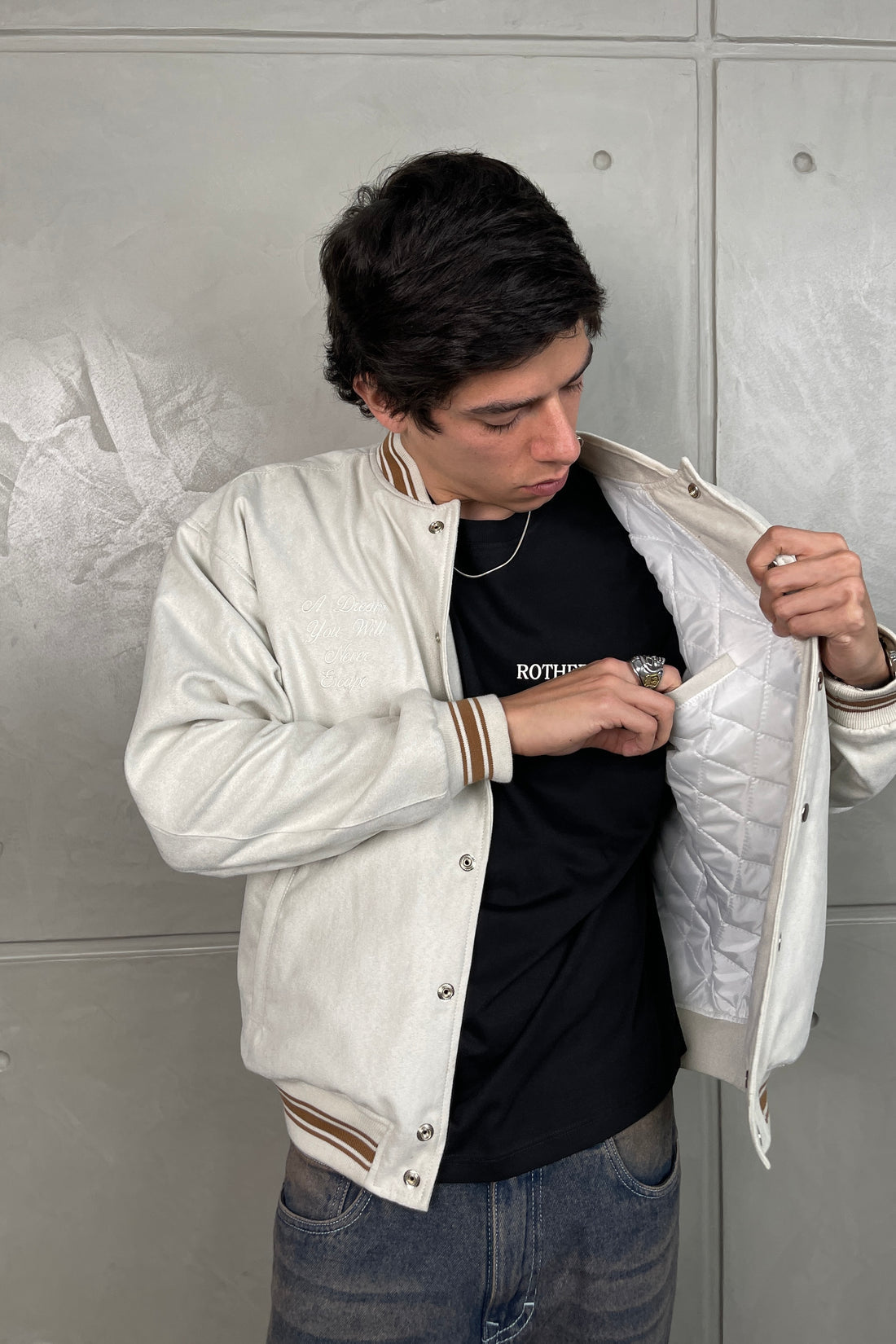 Huntress Bomber Leather White