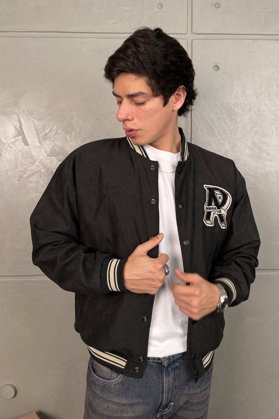 Huntress Bomber Leather Black