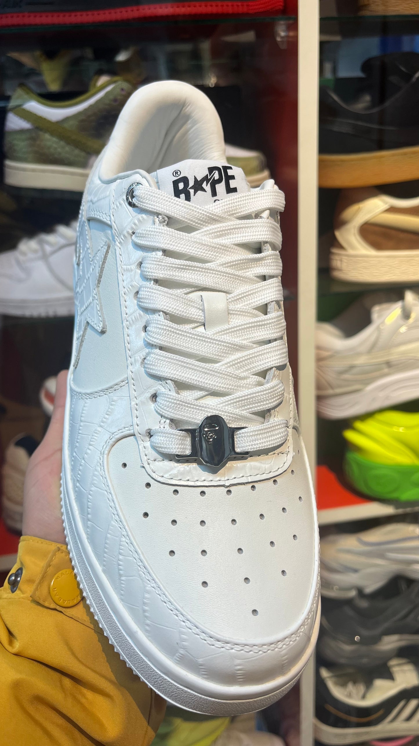 A BATHING APE Bapesta #3 Leather White