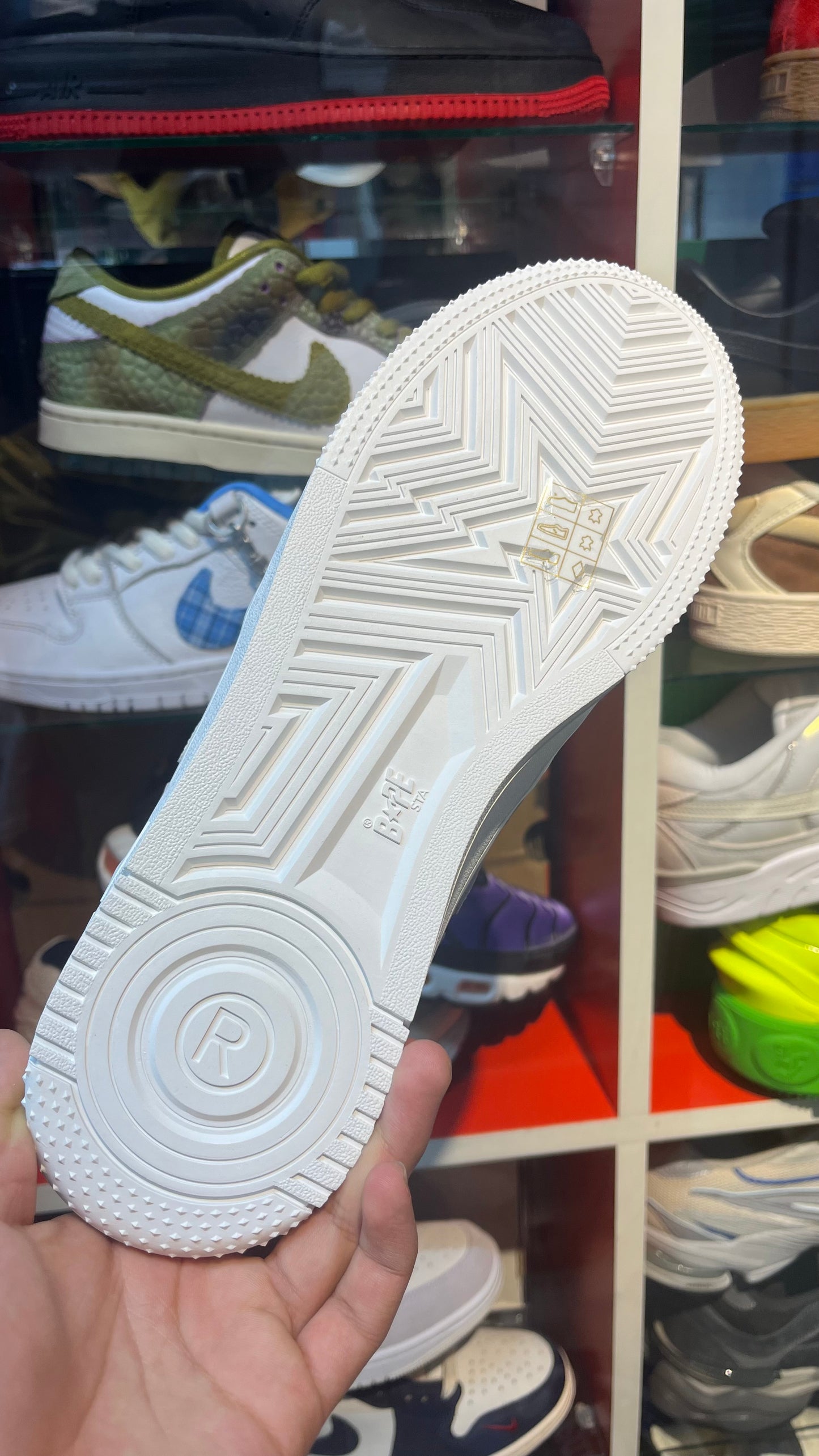 A BATHING APE Bapesta #3 Leather White