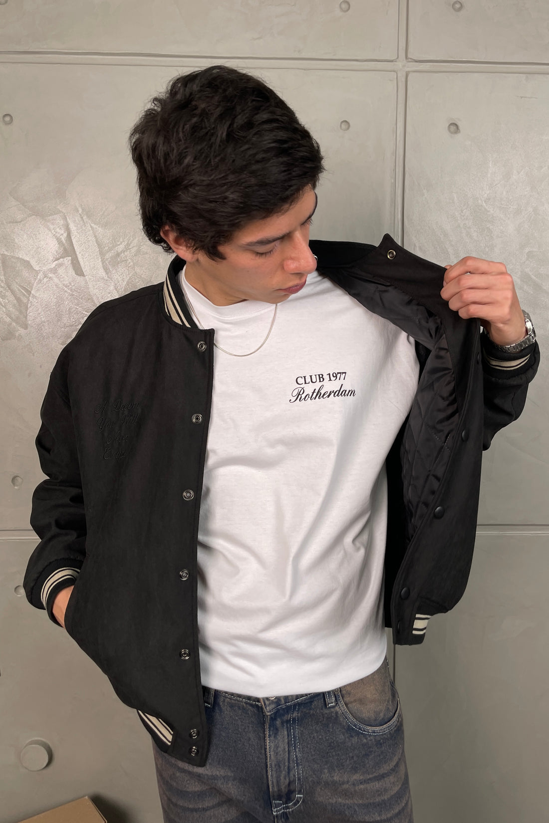 Huntress Bomber Leather Black