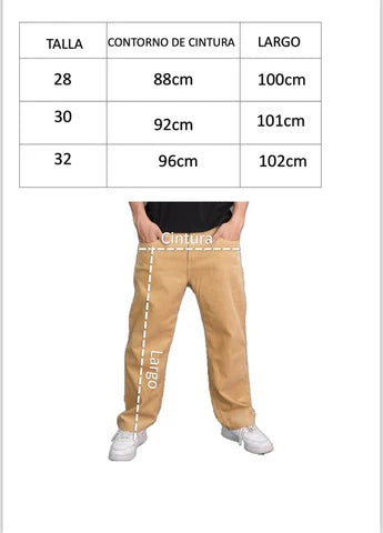 Baggy Pants Corduroy Lacre
