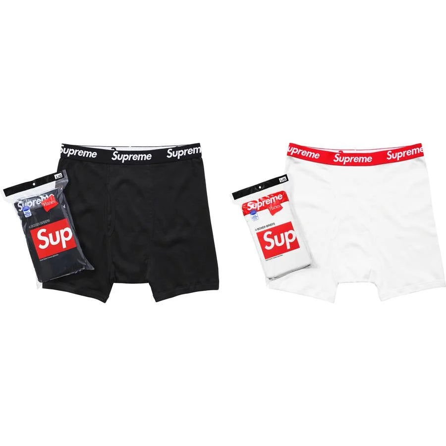 Supreme Hanes Boxer Briefs (4 Pack) Black / White