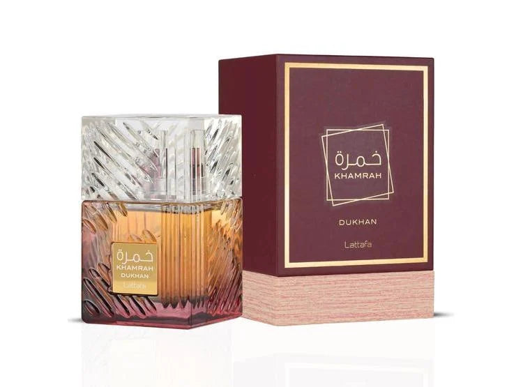 Lattafa Khamrah Dukhan EDP Unisex, fragancia oriental intensa