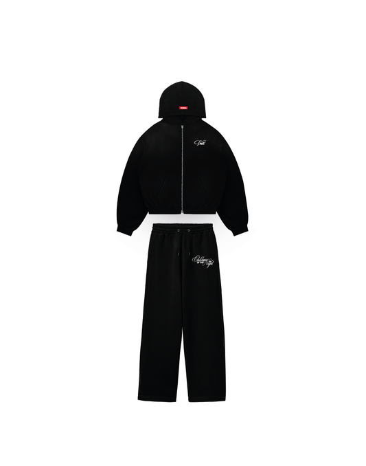 Full Zip Hoodie + Jogger Set – Black Night