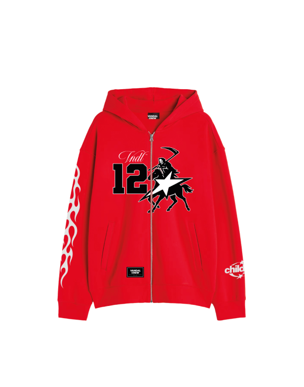 FULL ZIP HOODIE RIDER XII RED