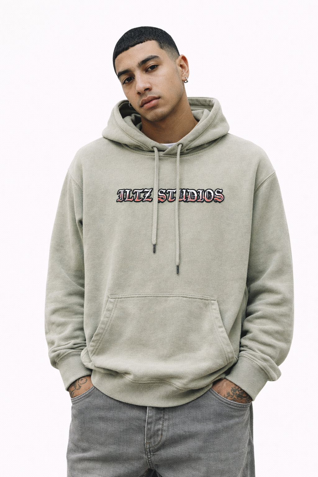 Hoodie ILTZ Fallen Angel SAGE WASHED