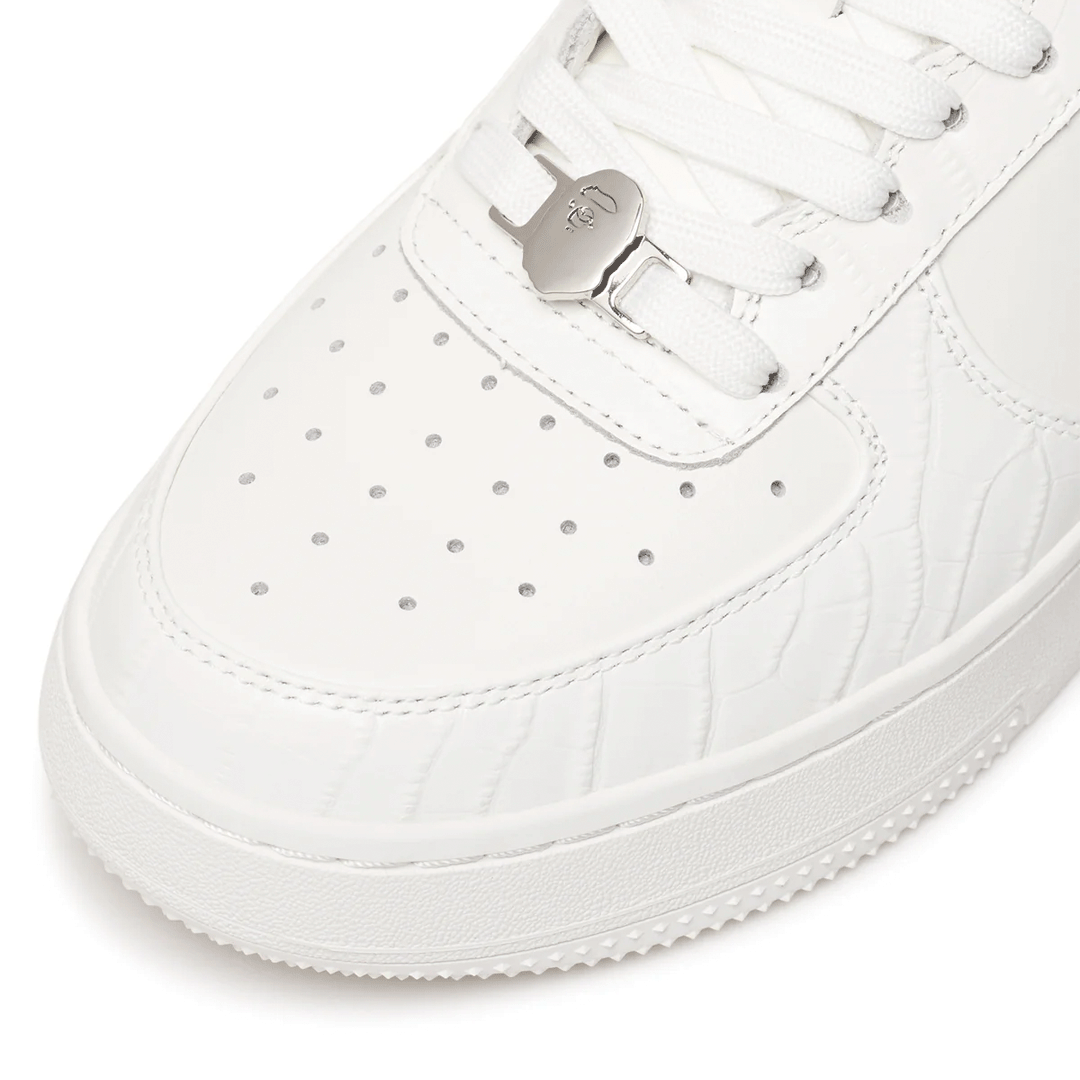 A BATHING APE Bapesta #3 Leather White