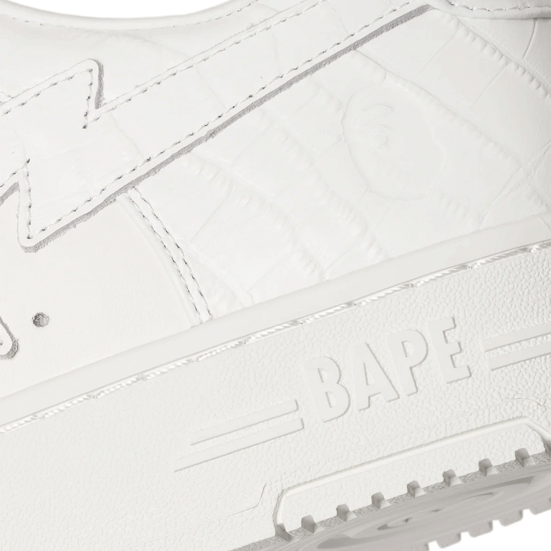 A BATHING APE Bapesta #3 Leather White