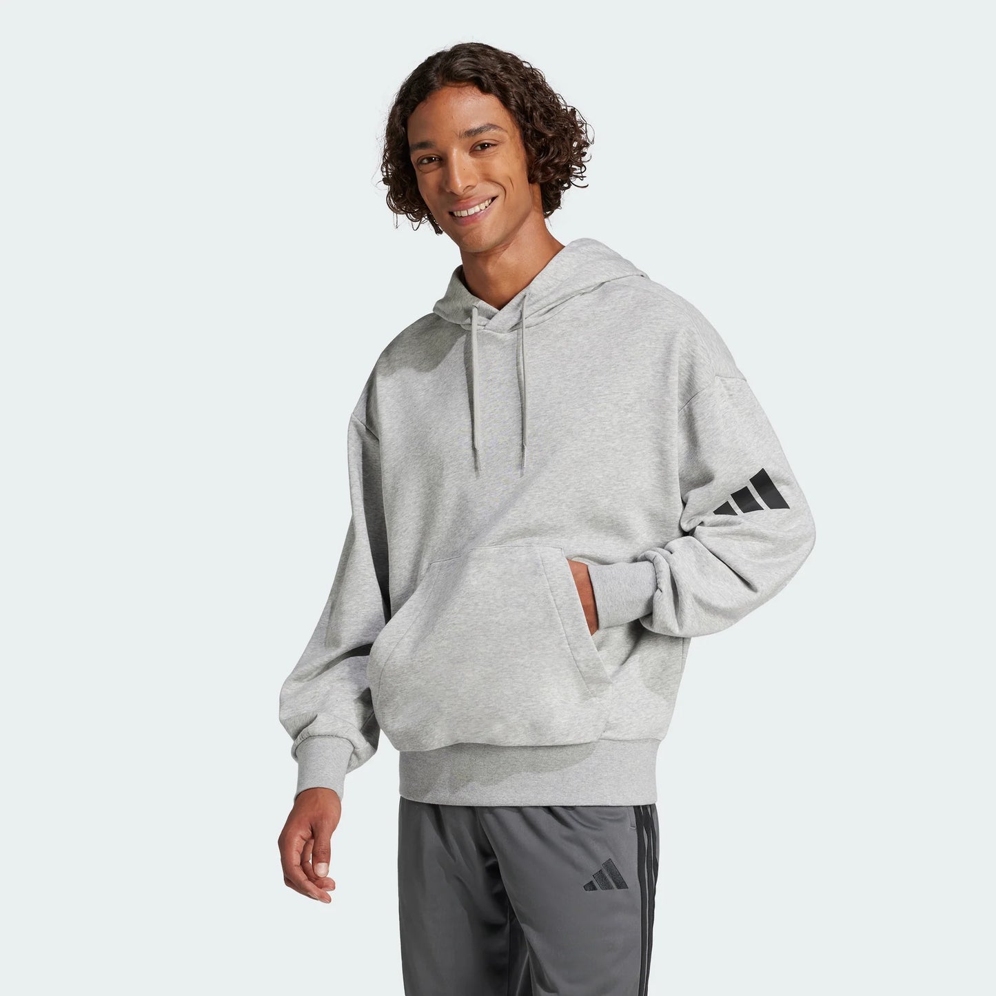 ADIDAS Essentials Loose-Fit 3 Bar Logo French Terry Hoodie