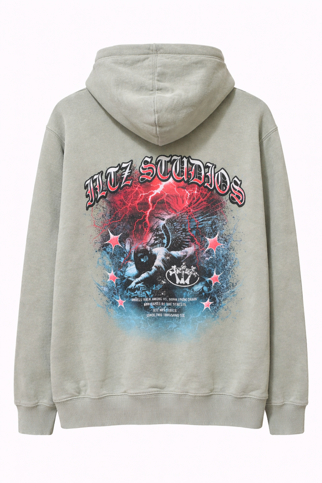 Hoodie ILTZ Fallen Angel SAGE WASHED