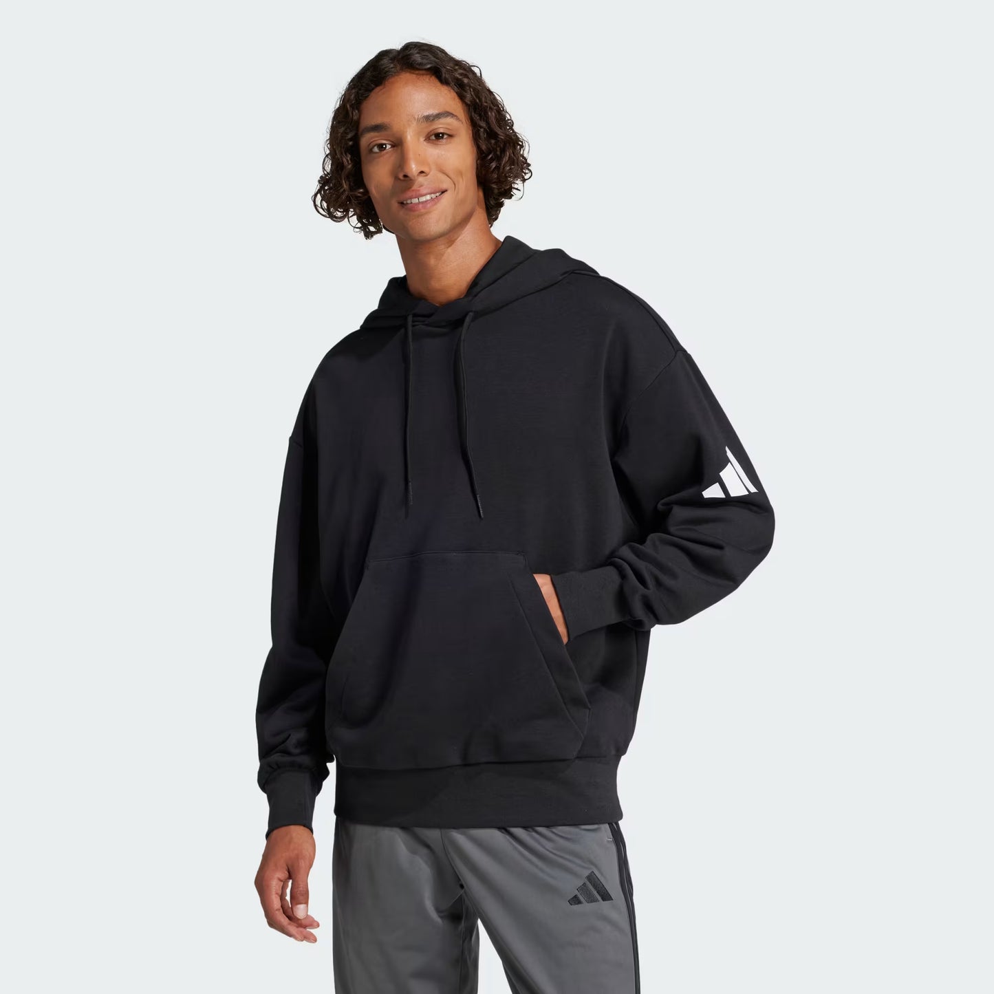 ADIDAS Essentials Loose-Fit 3 Bar Logo French Terry Hoodie