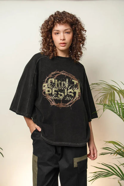 BORN TO RESIST - BLACK TEE
