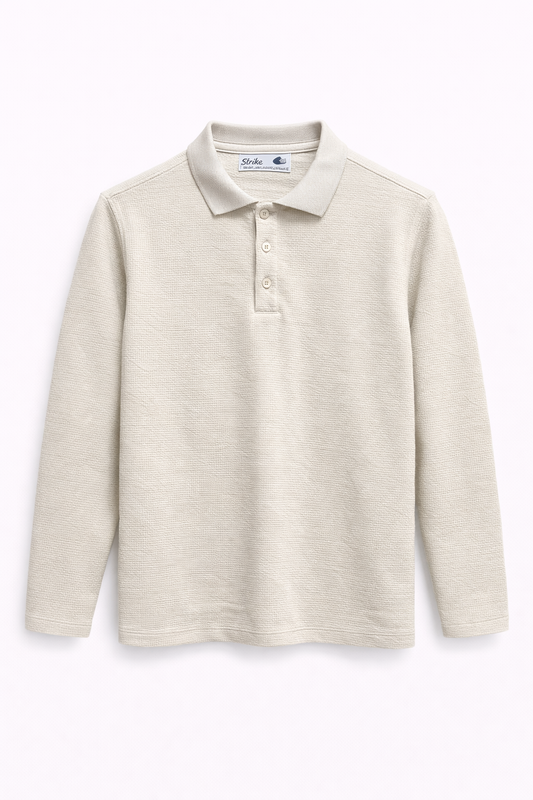 STRIKE CORE LS POLO “Cream”