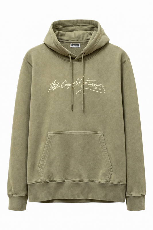Hoodie Endure Script Olive Washed (Fresh Terry)