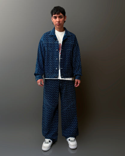 SET DENIM MONOGRAM RIPPED
