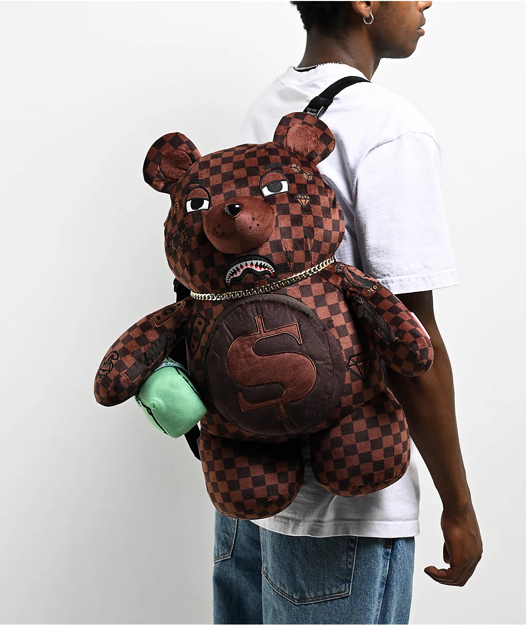 Sprayground Sharks In Paris Brown Lenticular Bear Backpack B6518 63.5 x 17.78 x 30.5 cm
