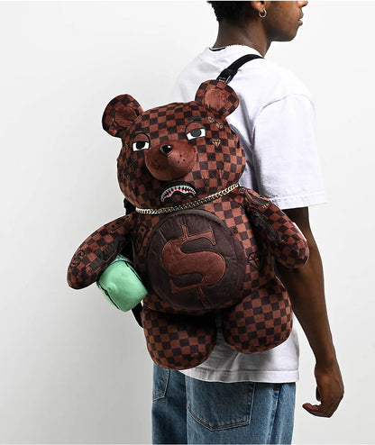 Sprayground Sharks In Paris Brown Lenticular Bear Backpack B6518 63.5 x 17.78 x 30.5 cm