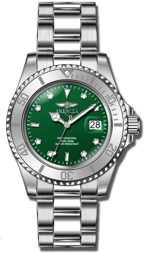 Invicta Pro Diver Aurenova 40mm Steel Quartz Green Dial Men's Watch 50958