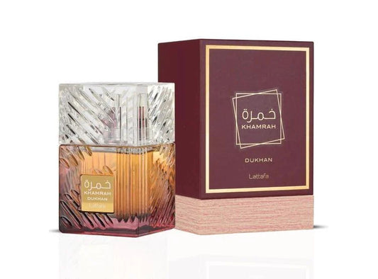 Lattafa Khamrah Dukhan EDP Unisex, fragancia oriental intensa