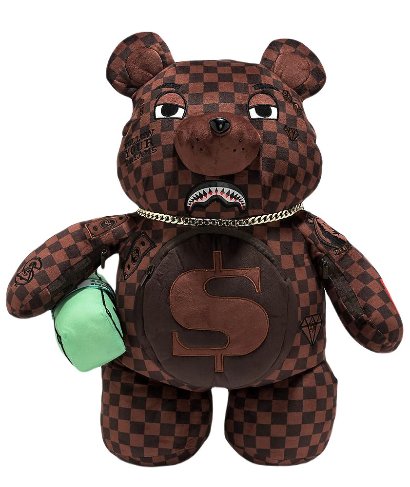 Sprayground Sharks In Paris Brown Lenticular Bear Backpack B6518 63.5 x 17.78 x 30.5 cm
