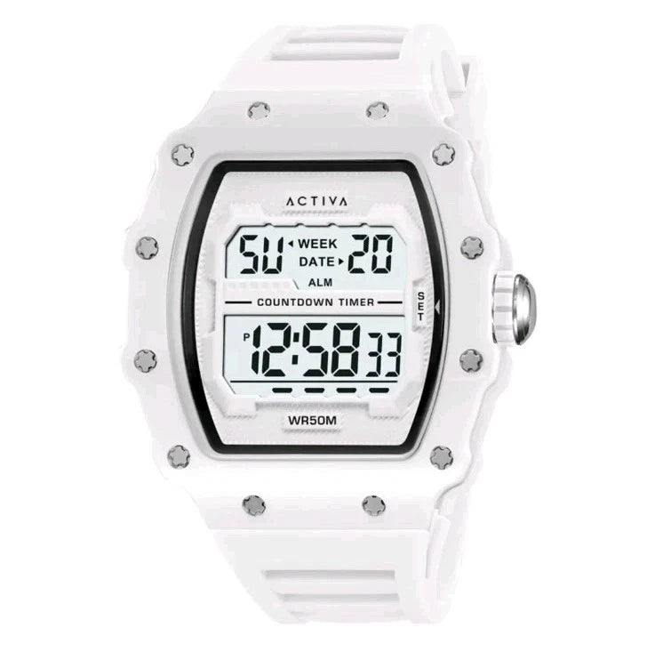 Activa X Invicta Men's Digital Watch - 44.3mm, White (ACW2296-004)